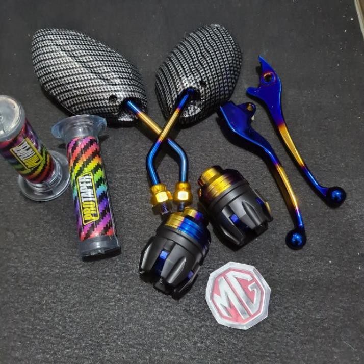 ♧ Paket Spio beat twotone / grip pelangi / jalu as twotone dan handle beat twotone ➨