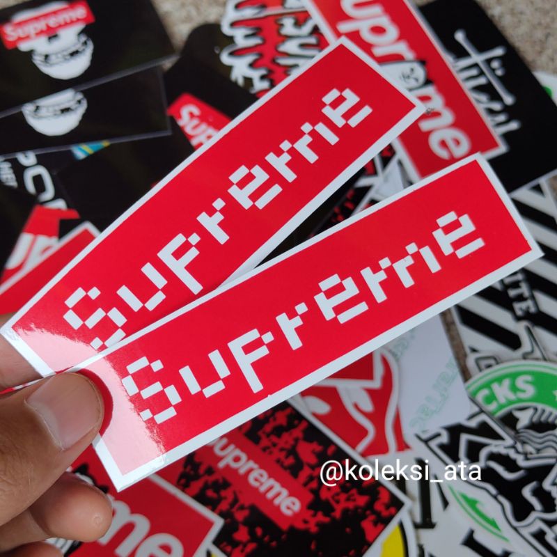 supreme varian kotak stiker