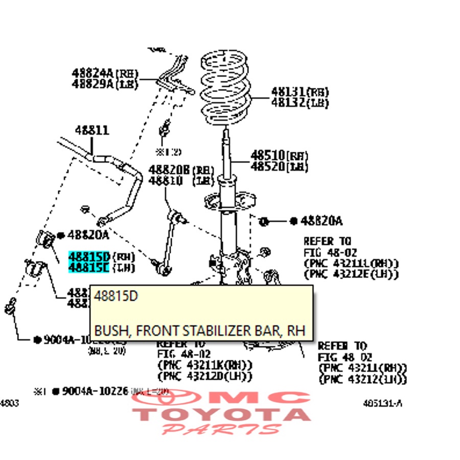 Karet Stabilizer Bush Bushing Bus Depan Rush Terios New 48815-BZ290
