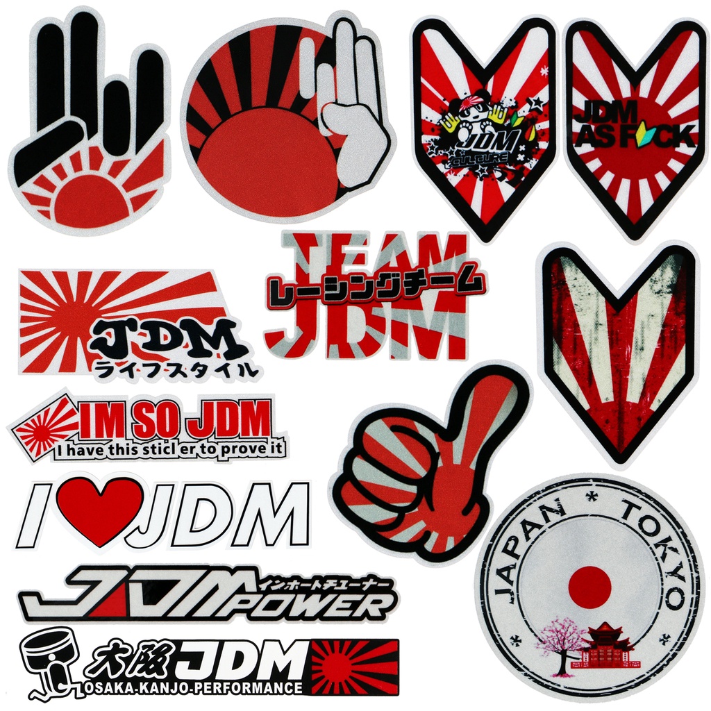 Jdm 3M Stiker Logo Reflektif Tahan Air Untuk Helm Motormobil