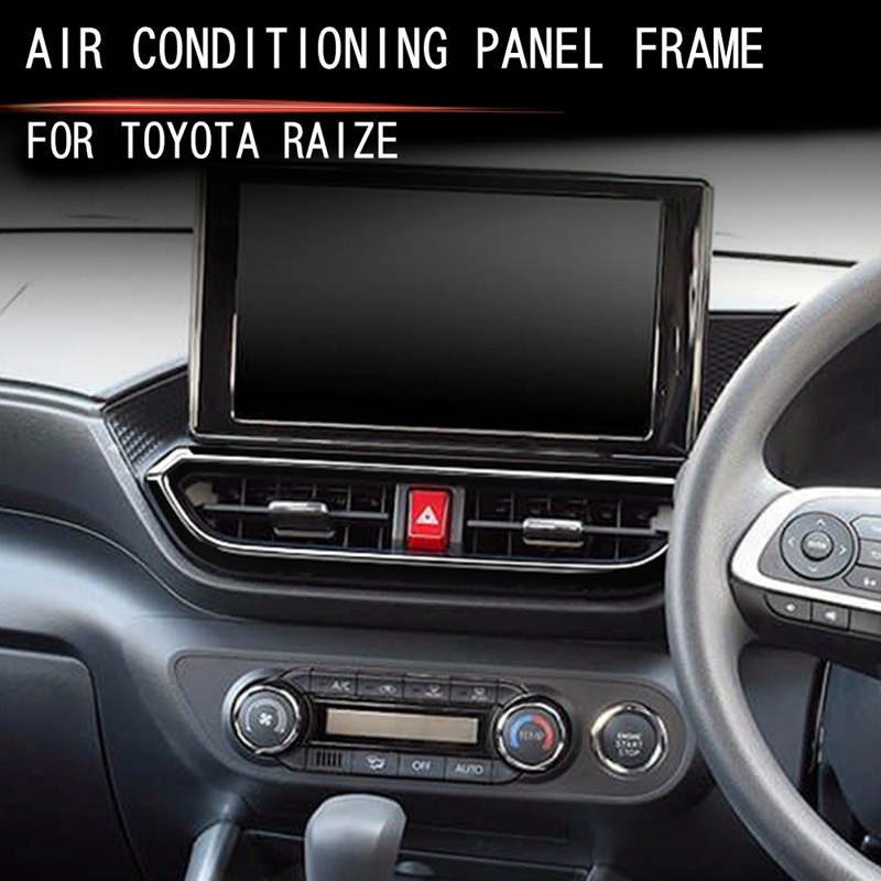 Car Dashboard Air Conditioning Trim Frame Air Conditioning Cover for Toyota Raize A200A A210A 2020-2021 Black