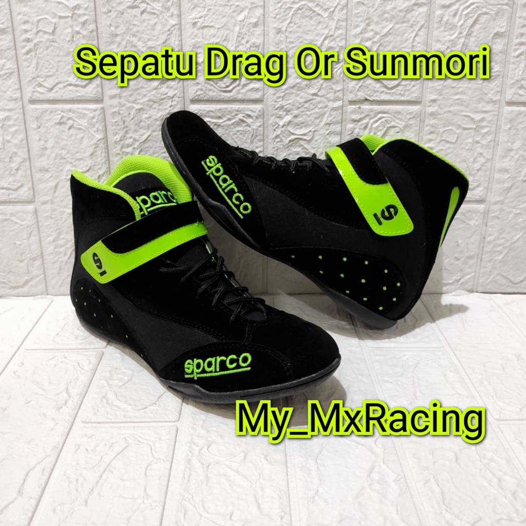 Sepatu drag race sepatu touring keren new V BLACK STABILO sepatu balap keren sepatu berkendara touring sunmori atau harian juga oke