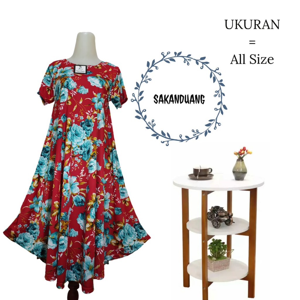 Daster Baju Tidur Wanita Model Payung Motif Bunga