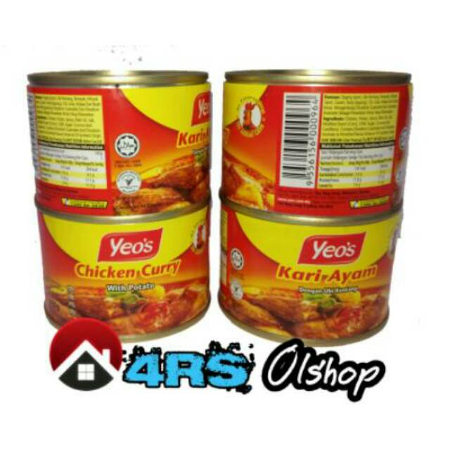 

YEOS MALAYSIA - KARI AYAM DENGAN KENTANG KEMASAN KALENG 145GRAM