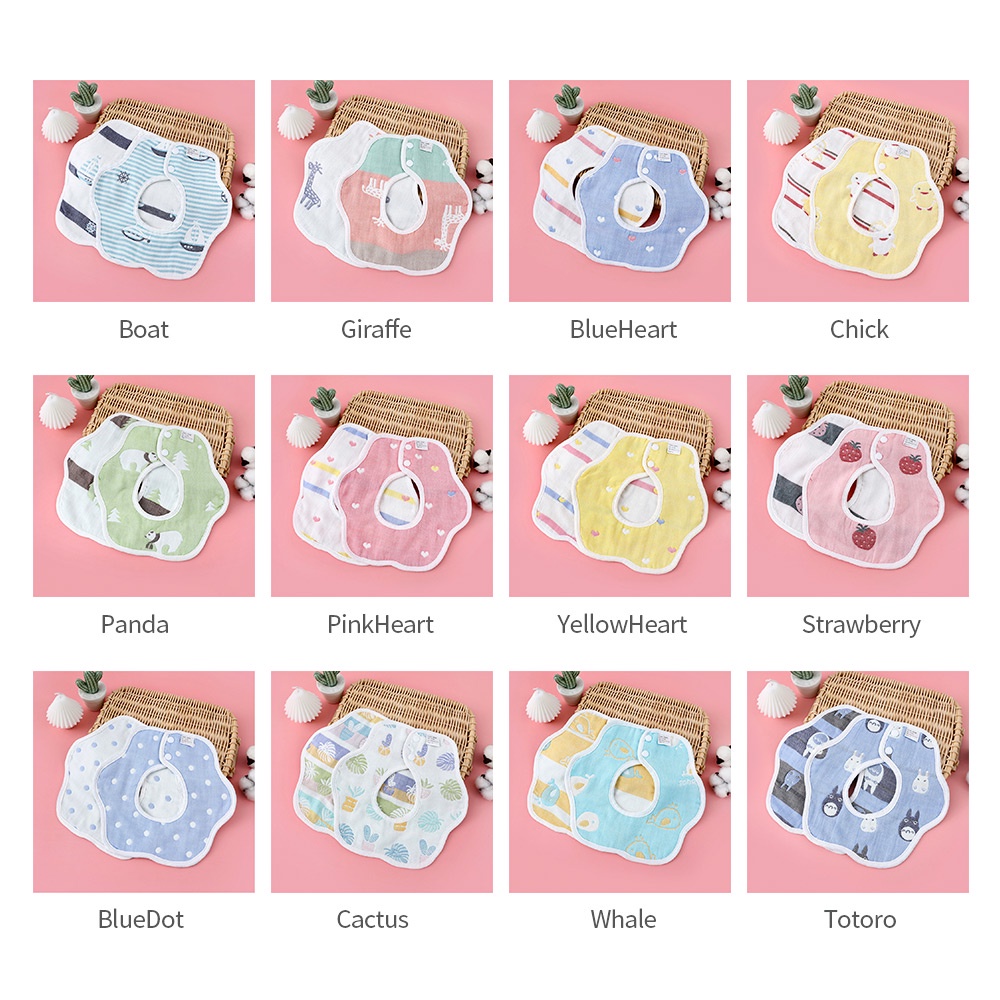 Mumystation Celemek bayi enam lapis kain kasa slabber bayi bibs