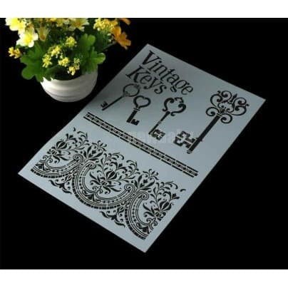 Plastic Stencil 29,5x21cm - Stensil Dekorasi Motif GS20_01