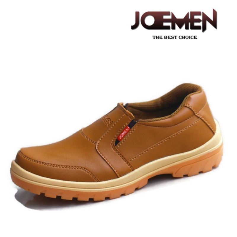 Sepatu Kulit Pria Joemen J 40 Original Import Sepatu Kerja Terbaru-Tan