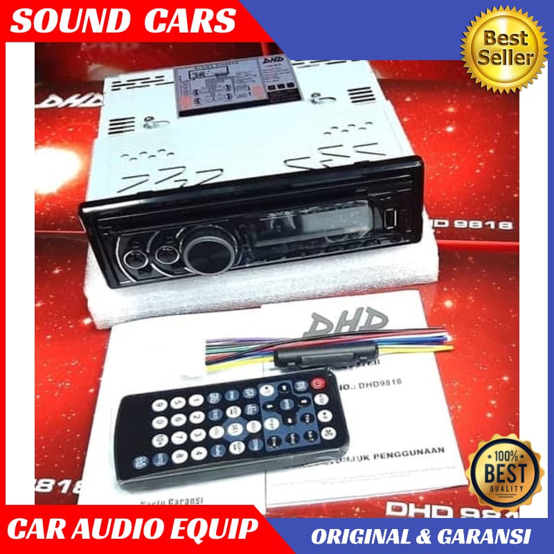 Tape mobil Single din Bluetooth DHD 9818 Single din Bluetooth Best Quality Garansi Original