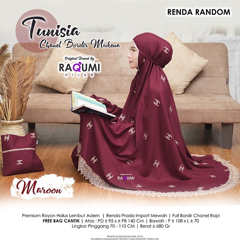 TUNISIA CHANEL BORDIR MUKENA RAQUMI ORI