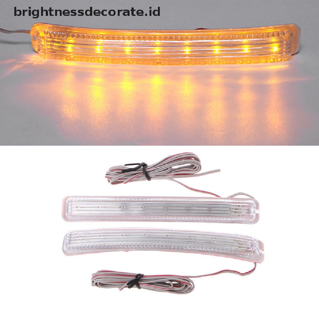 2pcs Lampu Indikator Kaca Spion Mobil Led 9 Smd 12v Universal Warna Amber Lembut