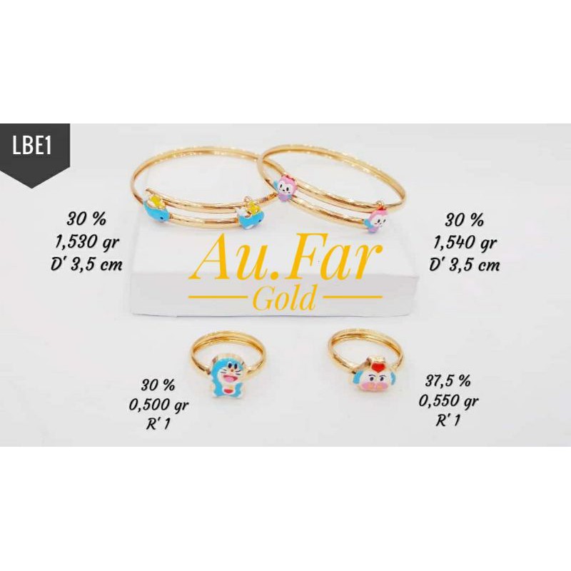 Fashion Aksesoris Wanita Perhiasan Gelang Emas Kadar 300 dan Cincin Emas Kadar 300