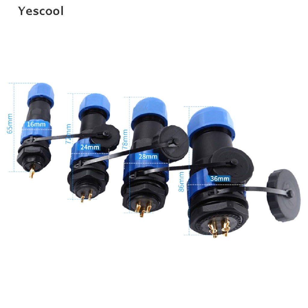 Yescool SP16 IP68 Konektor Male Plug &amp; Female Socket 2 / 3 / 4 / 5 / 6 / 7 / 8 / 9 Pin