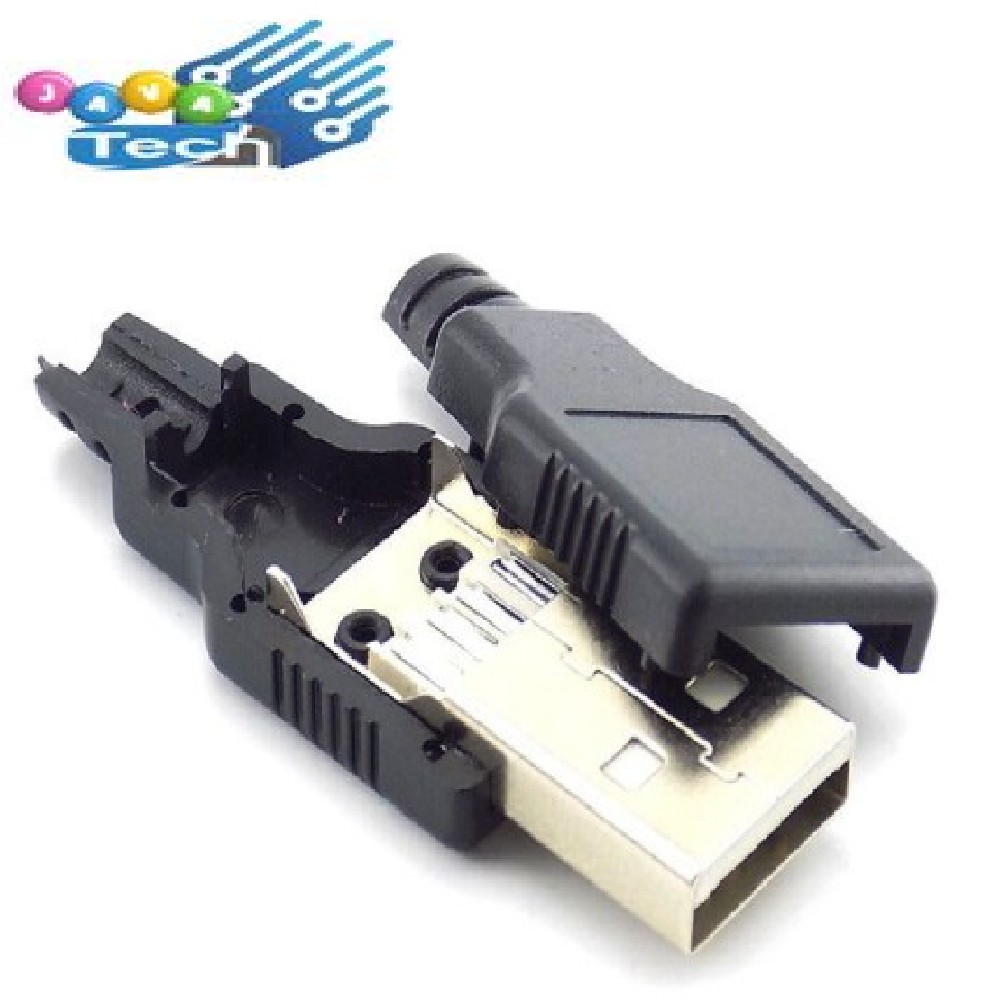 Konektor USB Jack Male Tipe-A 4 Pin Kabel Cover Plastik