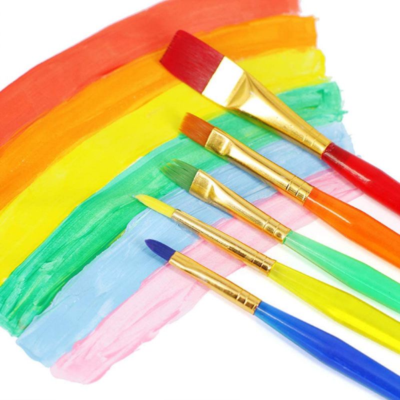 Kuas Lukis Anak Set isi 6 Paint Brush Watercolor Painting Alat Gambar