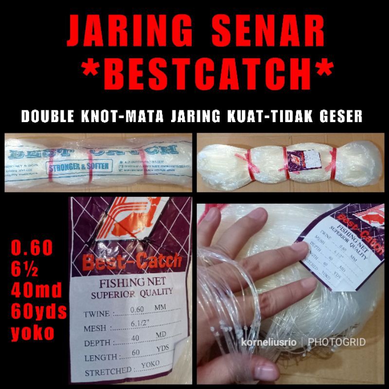 JARING SENAR BEST CATCH 6½ YOKO JARING JALA FISHING NET JARING PUKAT IKAN JARING KAKAP PUKAT BAGUS