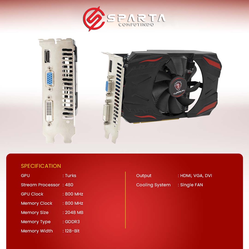 VGA Card AMD Radeon HD 7670 2GB GDDR3 128 Bit Vurrion New Garansi Resmi