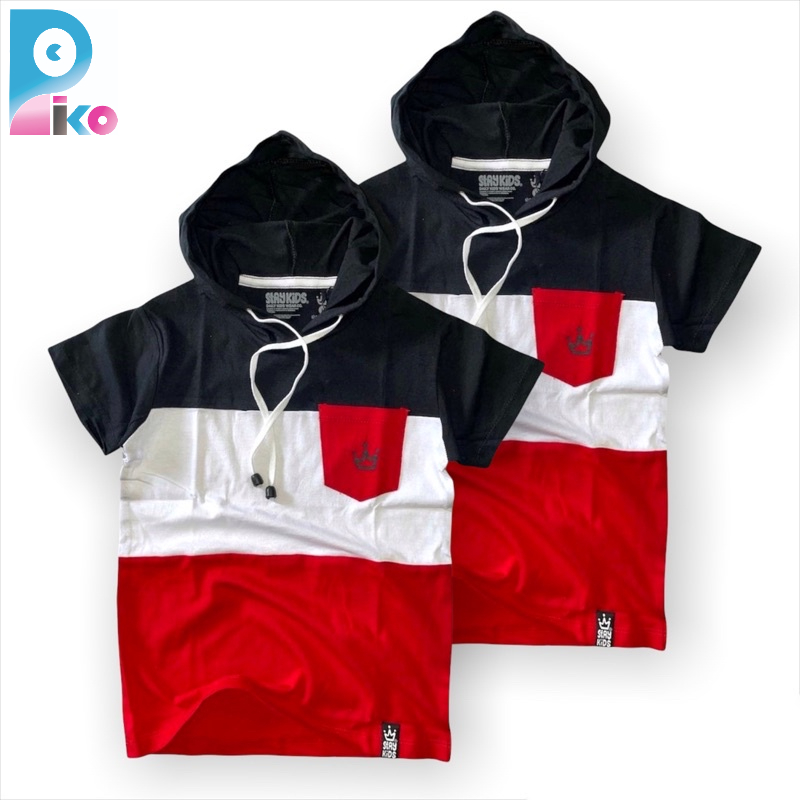 Piko kaos anak hoodie distro usia 1-12 tahun bahan katun