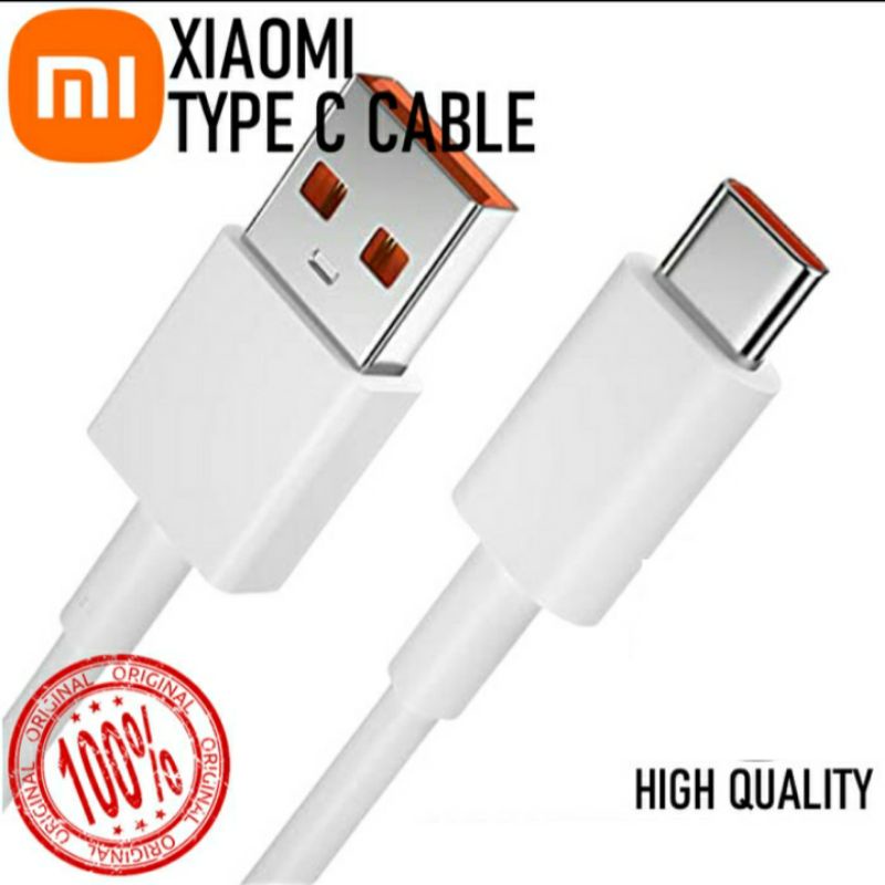 Kabel data charger xiaomi Type C original fast charging Turbo charge