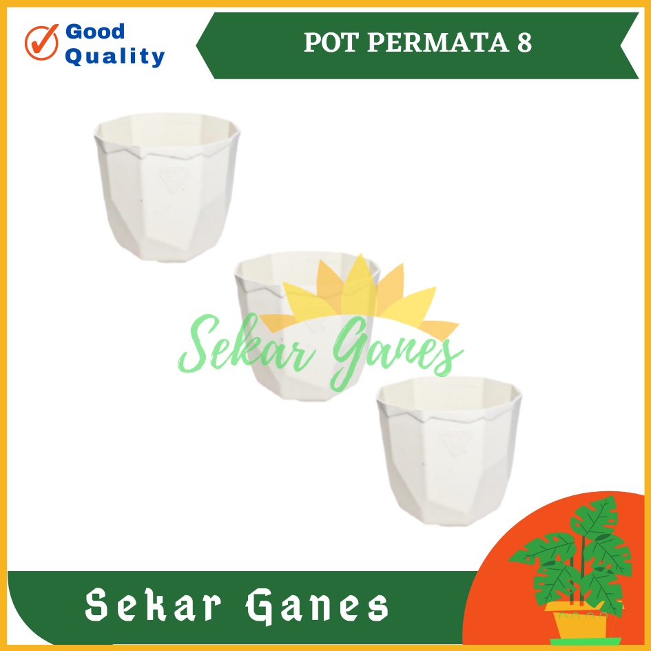 POT PERMATA 8CM PUTIH Pot 8cm PUTIH pot plastik VAS BUNGA PUTIH.