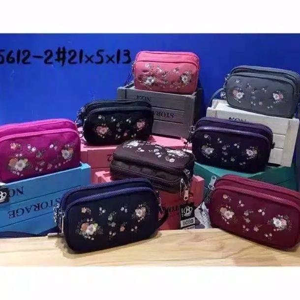 Tas Selempang Wanita Bobo Bordir Bunga Bb5612 3Res