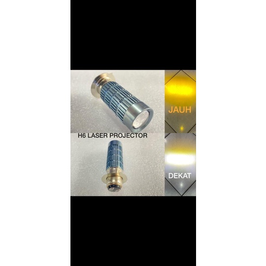 Lampu depan Led H6 laser 2 warna