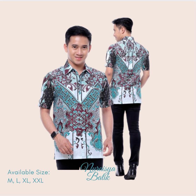 Kemeja Formal Batik Motif Gunungan Putih - Nuraisya Batik