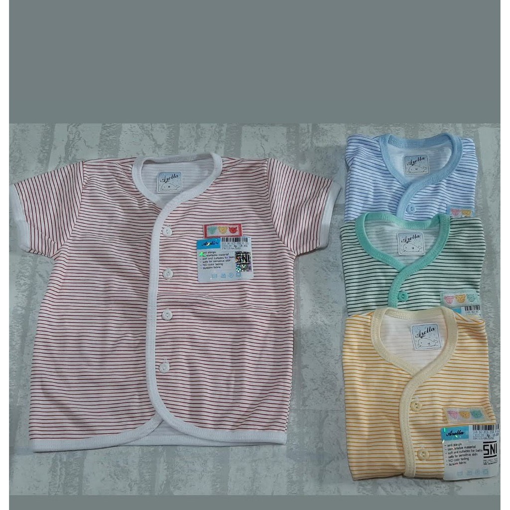 Arella Baju Bayi Atasan Tangan Pendek Motif Garis