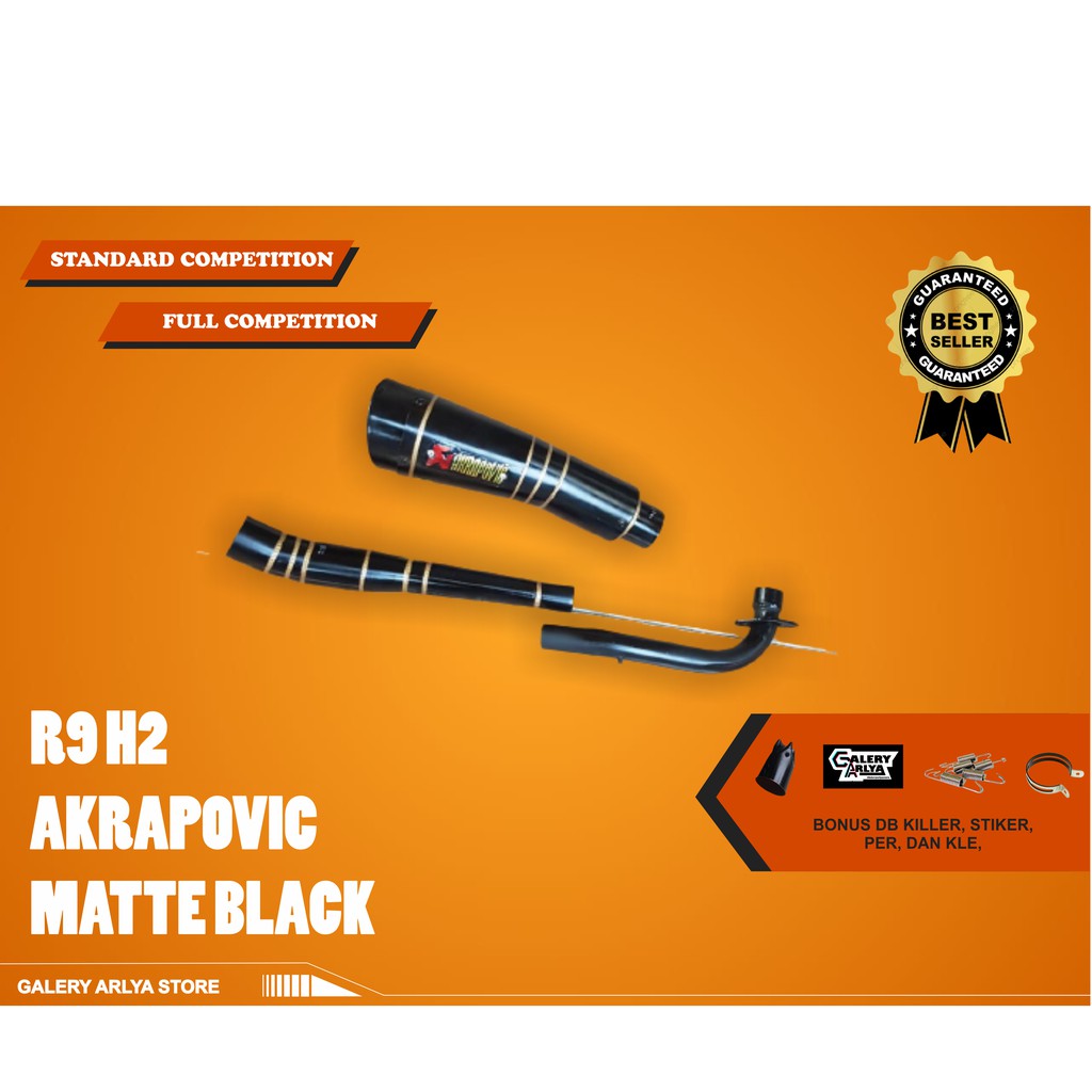 Knalpot racing vega zr-vega r R9 H2 Akrapovic Matte Black