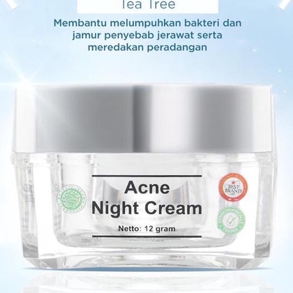 MS Glow Acne Night Cream / Krim Malam Untuk Wajah Berminyak / Jerawat