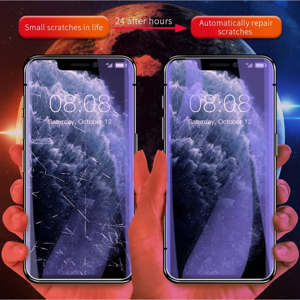 HYDROGEL Anti Blue Light Filter Eye Protection Screen Guard anti gores untuk IPHONE 14 13 12 11 PRO MAX 14 Plus 12 13 MINI X XR XS MAX 6 7 8 plus SE2 SE 3