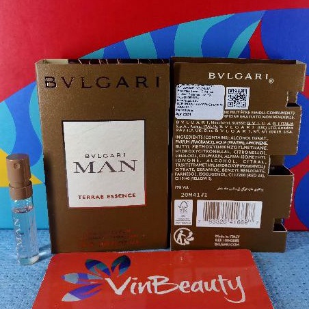 Vial Parfum OriginaL BVG Man Terrae Essence EDP 1.5 ml For Men Murah