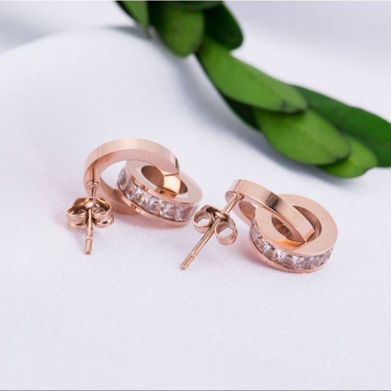 Anting TITANIUM MOTIF RING / Anting Wanita titanium tebaru model korea / anting wanita tusuk anti karat