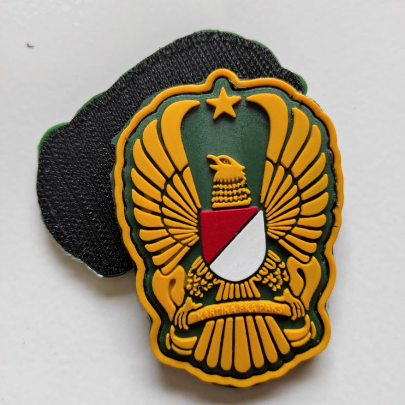 patch rubber logo ekapaksi tni 3D timbul/rubber patch tni/tempelan emblem karet velcro