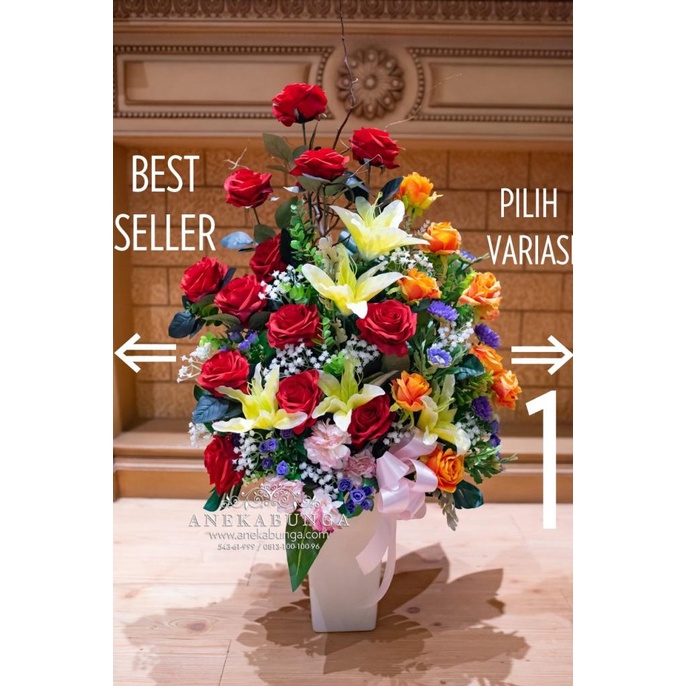 Rangkaian Pot Bunga Plastik Artificial Flower Vas Grand Opening Toko