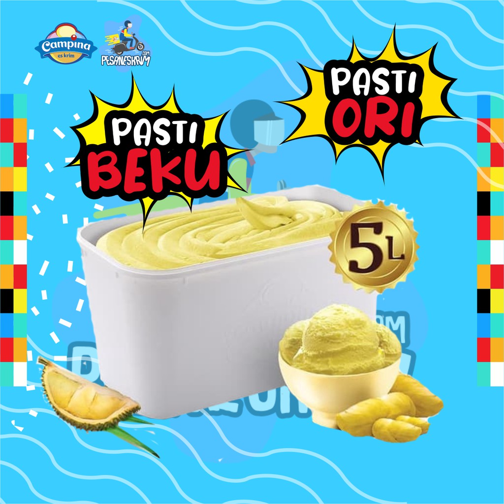 Ice Cream Campina 5 lt DURIAN / es krim 5 liter / eskrim Bandung