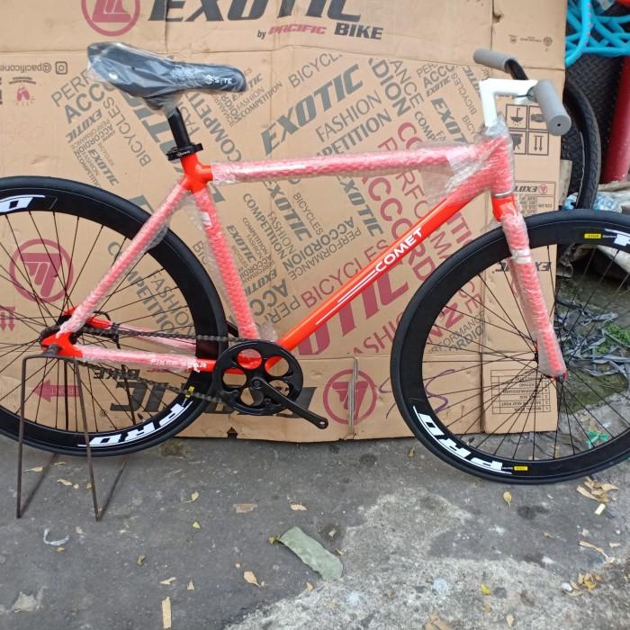 Frame Sepeda Fixie Merk Comet Frame Aloy Wheel Set Viva Pro Rem Torpedo