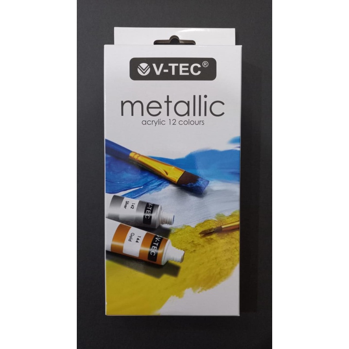 

Cat Acrylic 12 Warna VTEC METALIC / acrylic / v-tec / cat acrylic vtec 12 colours METALLIC
