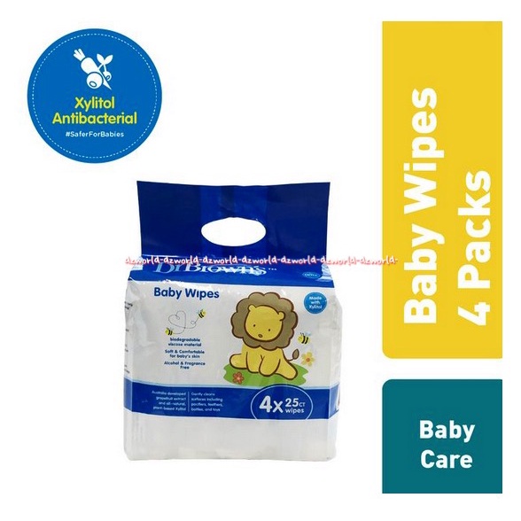 Dr Brown's Baby Wipes Xylitol Antibacterial 4x25gr Tisu Basah Bayi Dr Browns Drbrown's Anti Bacteria Tissue Basah Wipe