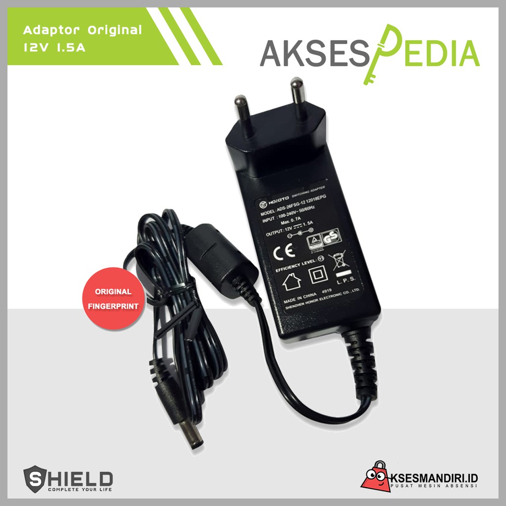 Adaptor Original Mesin Absensi 12V 1.5A