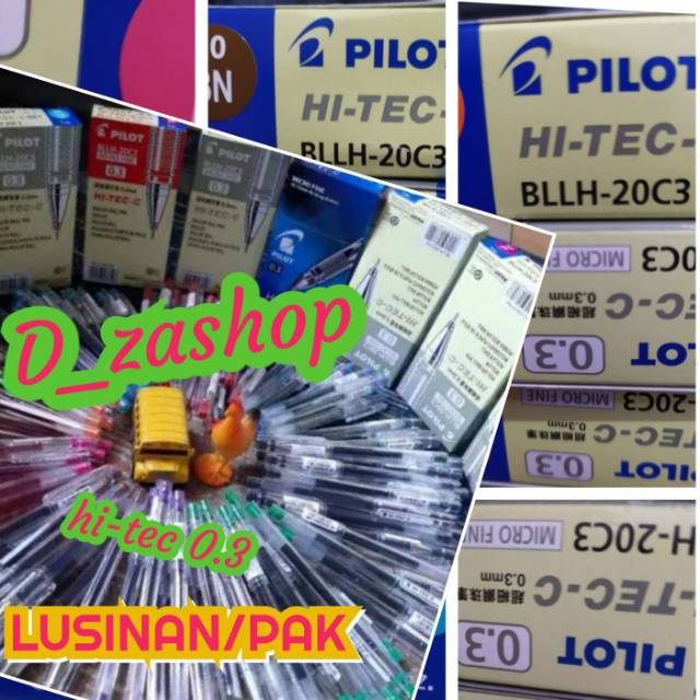 

LUSINAN BOLPOIN MAKNA HITEC 0.3mm 0.4 0.25 WRNA WARNI per lusin hi-tech