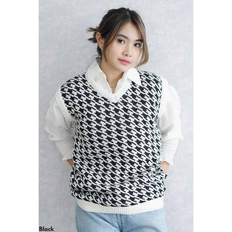 SN - VEST HOUNDSTOOTH / ROMPI VINTAGE TEBAL