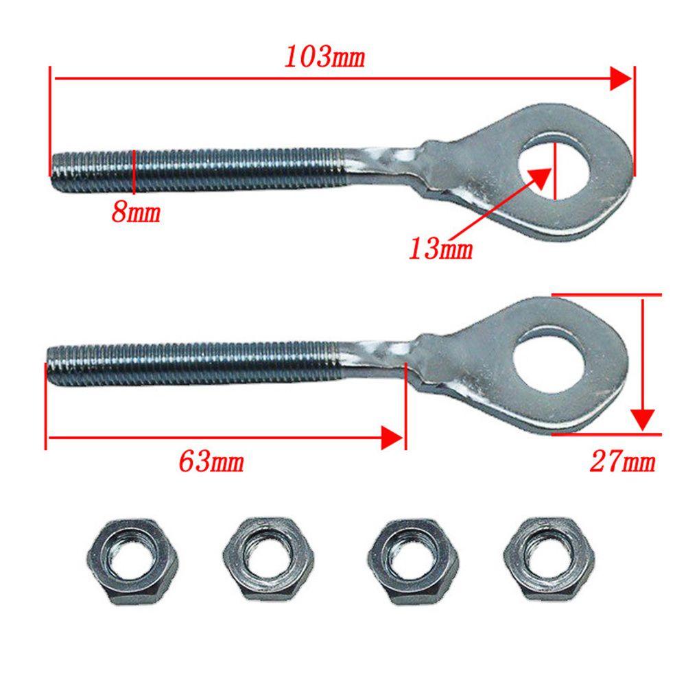 Lanfy Chain Adjuster Stainless Steel 2Pcs/Set Untuk 50CC 70CC 90CC Perlengkapan Motor Aksesoris Motor ATV 12mm Top Chain Device