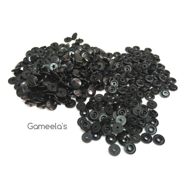 GROSIR Kancing Jepret Plastik 1313 - Warna Hitam - Ukuran 13 Mm - Snap Button - Kancing Jaket Tas