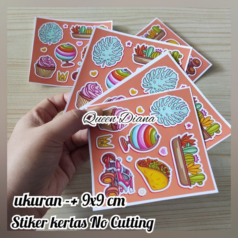 

1 lembar stiker kertas no cutting sticker kertas aksesoris