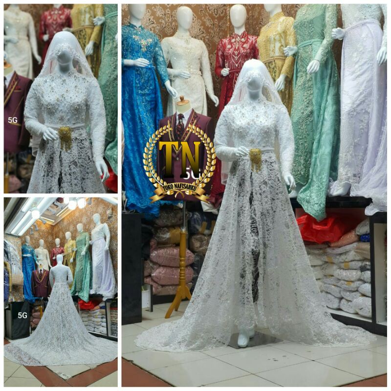 KEBAYA AKAD PUTIH TERBARU | KEBAYA AKAD PAYET | SET KEBAYA AKAD MODERN