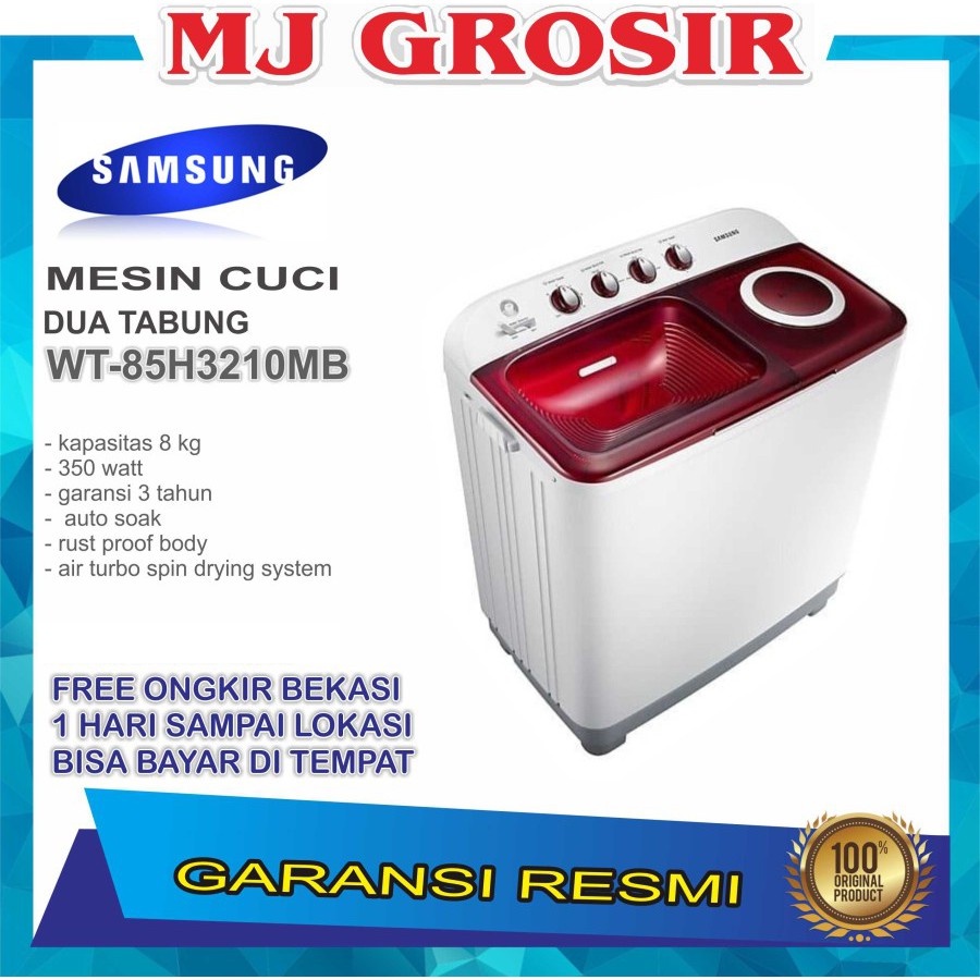 MESIN CUCI SAMSUNG WT 85H3210 8KG 2 TABUNG WT85H3210 8 KG