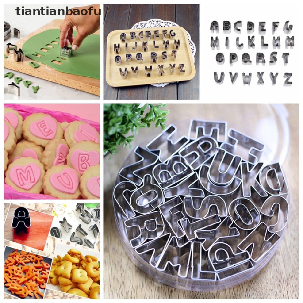 26pcs Cetakan Pemotong Kue / Biskuit Bentuk Huruf Alfabet