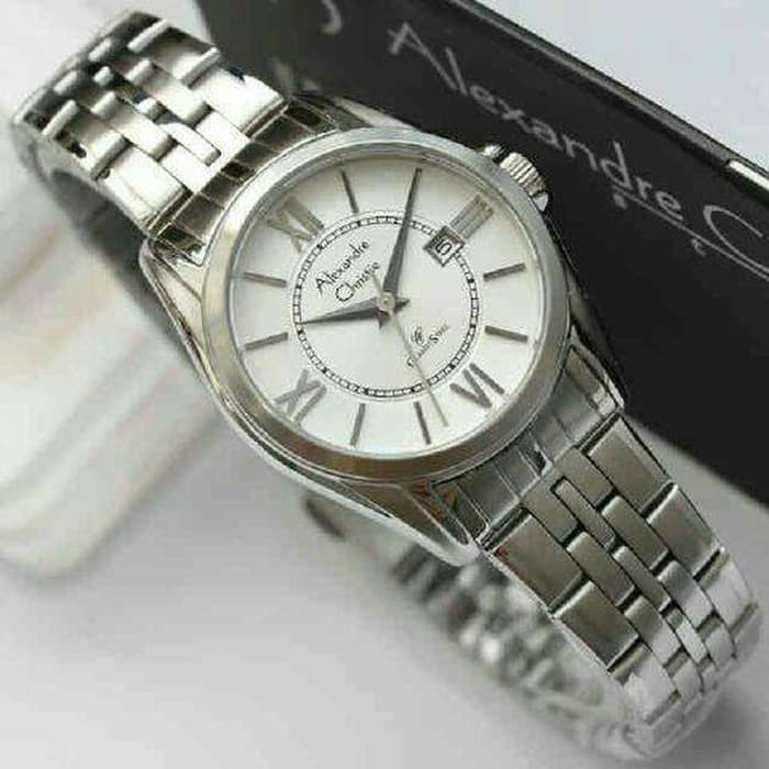 Jam Tangan Wanita Alexandre Christie Original AC 8427LD FULL SILVER