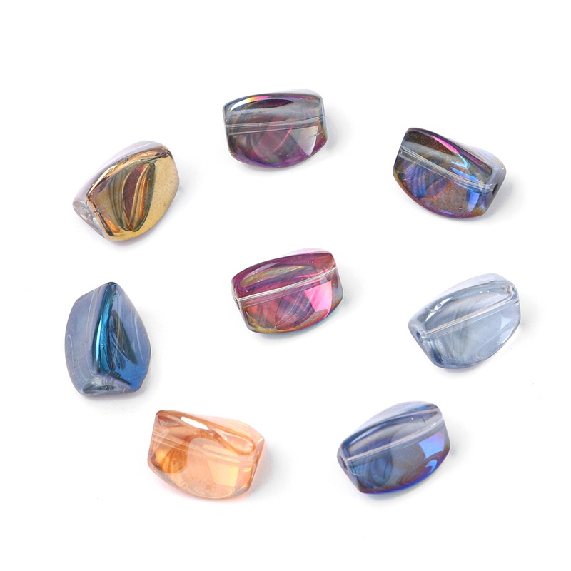 10pcs 9x12mm Manik-Manik Kristal Memutar Lapis Kaca Untuk Membuat Perhiasan Handmade DIY Aksesoris