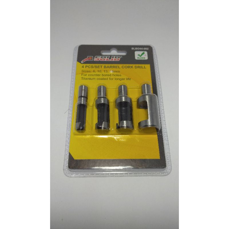 Plug Barrel Cork Drill 4 Set